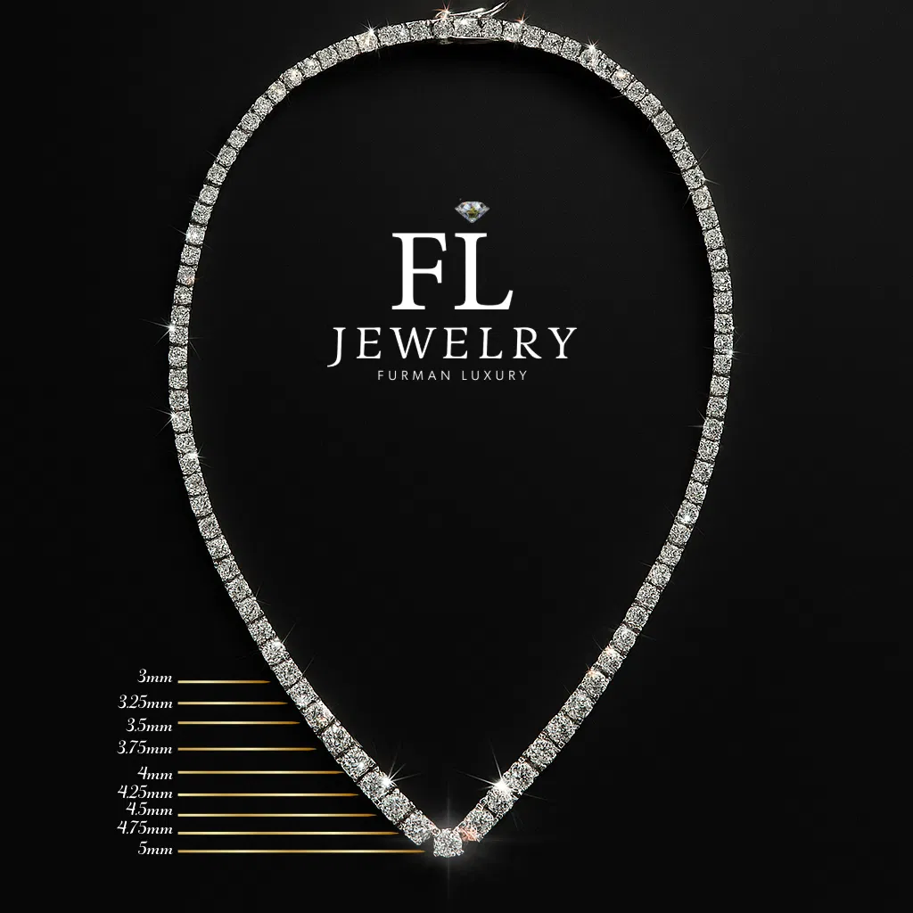 Radiant Cascade V Tennis Necklace view 5